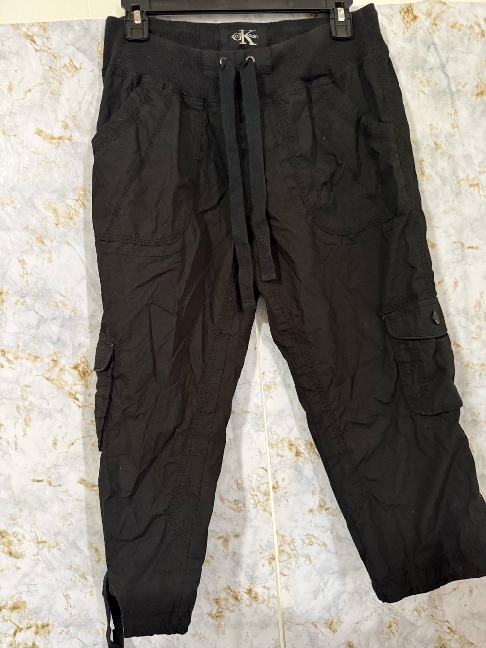 Calvin Klein Black Cargo Joggers with Drawstring